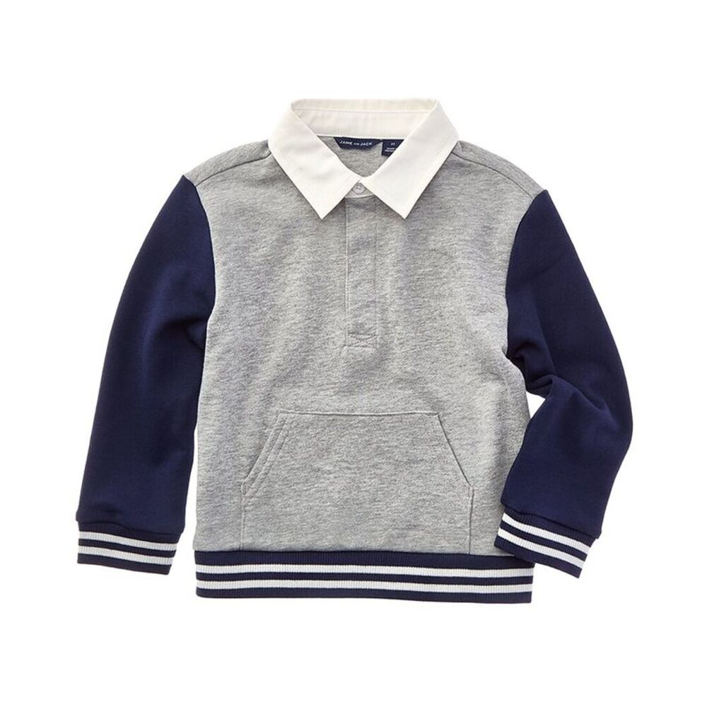 Janie And Jack Boys The Rugby Sweatshirt, Grey